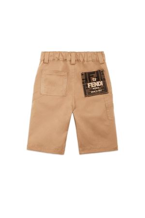 Pantalone baby in gabardina stretch beige FENDI KIDS | BUF223ADEHF1F4G